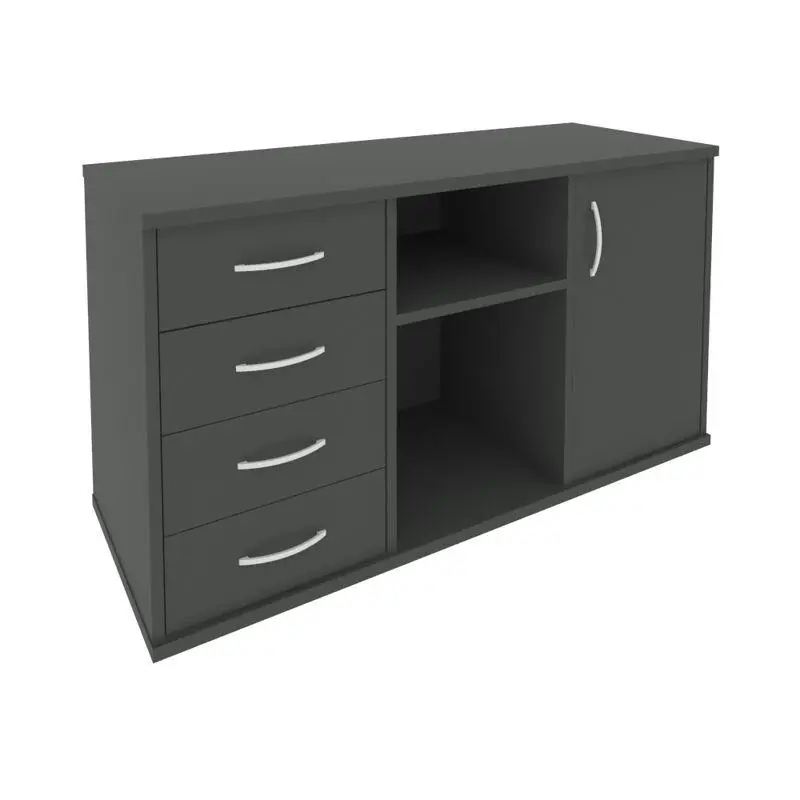 Riva Тумба под оргтехнику с фолдингом А.МТ-2F Антрацит 1192*450*667 | Защита-Офис - интернет-магазин сейфов, кресел, металлической 