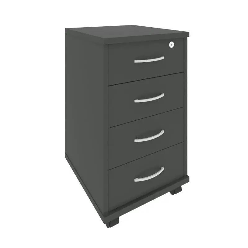 Riva Тумба подкатная с фолдингом А.ТМ-4F Антрацит 420*450*708 | Защита-Офис - интернет-магазин сейфов, кресел, металлической 