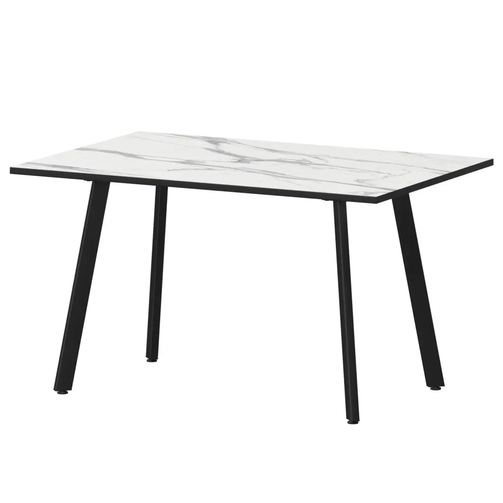 Стол нераздвижной Альфа Альфа 1200 (Н-3815) Мрамор Белый/Черный муар 1200x800x750 Обеденные столы в пластике | Защита-Офис - интернет-магазин сейфов, кресел, металлической 