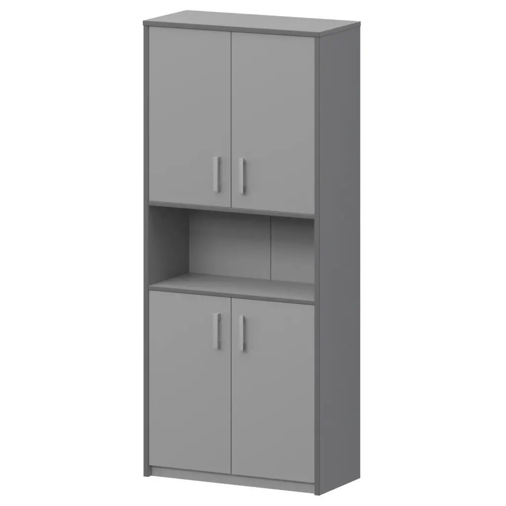 Шкаф с нишей А-312 Серый 770x370x2000 Арго | Защита-Офис - интернет-магазин сейфов, кресел, металлической 