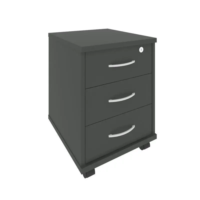 Riva Тумба подкатная 3 ящ. с фолдингом А.ТМ-3F Антрацит 420*450*556 | Защита-Офис - интернет-магазин сейфов, кресел, металлической 