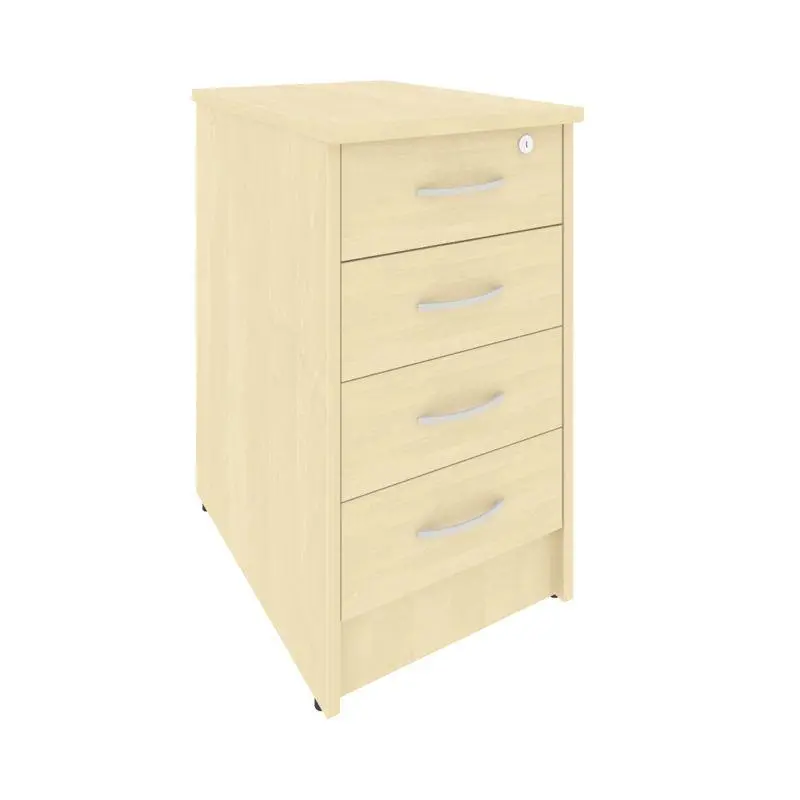 Riva Тумба приставная с фолдингом (4 ящика, с замком) А.ТП-4.1F-S Клен 412*600*750 | Защита-Офис - интернет-магазин сейфов, кресел, металлической 