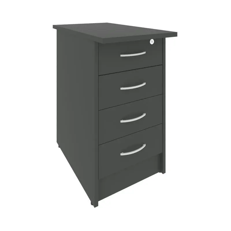 Riva Тумба приставная с фолдингом (4 ящика, с замком) А.ТП-4.2F-S Антрацит 412*720*750 | Защита-Офис - интернет-магазин сейфов, кресел, металлической 
