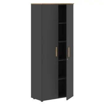 Шкаф с дверьми и топом FHC 80.1(Z) Черный графит/Дуб Гамильтон 802х429х1983 FORTA | Защита-Офис - интернет-магазин сейфов, кресел, металлической и офисной мебели в Казани и Йошкар-Оле