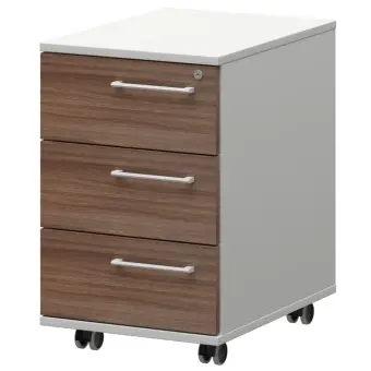 Тумба мобильная/подвесная левая KZT-61L Темный шимо/Белый 416x568x648 Кортез | Защита-Офис - интернет-магазин сейфов, кресел, металлической и офисной мебели в Казани и Йошкар-Оле