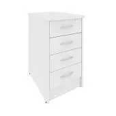 Riva Тумба приставная с фолдингом (4 ящика, с замком) А.ТП-4.1F-S Белый 412*600*750 | Защита-Офис - интернет-магазин сейфов, кресел, металлической 