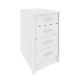Riva Тумба приставная с фолдингом (4 ящика, с замком) А.ТП-4.1F-S Белый 412*600*750 | Защита-Офис - интернет-магазин сейфов, кресел, металлической и офисной мебели в Казани и Йошкар-Оле