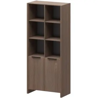 Стеллаж комбинированный КТ-42.38 Темный шимо 856x438x1968 Акцент | Защита-Офис - интернет-магазин сейфов, кресел, металлической и офисной мебели в Казани и Йошкар-Оле