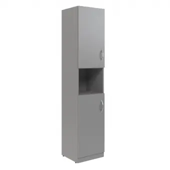 Шкаф колонка с 2-мя глухими малыми дверьми SR-5U.4(L) серый 386*375*1815 Simple | Защита-Офис - интернет-магазин сейфов, кресел, металлической и офисной мебели в Казани и Йошкар-Оле