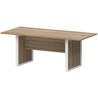 Стол заседаний НТМ-200.90 Дуб сафари/Белый 2000x900x750 Аргентум-М | Защита-Офис - интернет-магазин сейфов, кресел, металлической и офисной мебели в Казани и Йошкар-Оле