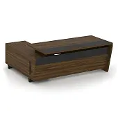 Corner Стол руководителя с тумбой COR.SRT-20 (R) Орех Лоренцо/Графит/Металл Графит 2000*1800*750 | Защита-Офис - интернет-магазин сейфов, кресел, металлической 