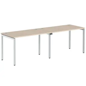 Стол 2-х местный XWST 2470 бук тиара/алюминий 2400*700*750 Xten-S | Защита-Офис - интернет-магазин сейфов, кресел, металлической и офисной мебели в Казани и Йошкар-Оле