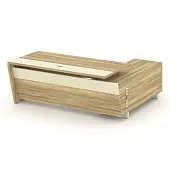 Corner Стол руководителя с тумбой COR.SRT-20 (L) Гикори Песочный/Ваниль/Металл Ваниль 2000*1800*750 | Защита-Офис - интернет-магазин сейфов, кресел, металлической 