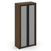 Corner Шкаф высокий широкий COR.ST-1.10R Орех Лоренцо/Графит/Сатин/Черная Рама 900*450*2000 | Защита-Офис - интернет-магазин сейфов, кресел, металлической 
