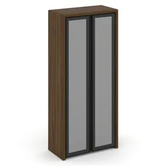 Corner Шкаф высокий широкий COR.ST-1.10R Орех Лоренцо/Графит/Сатин/Черная Рама 900*450*2000 | Защита-Офис - интернет-магазин сейфов, кресел, металлической и офисной мебели в Казани и Йошкар-Оле