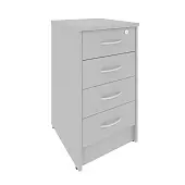 Riva Тумба приставная с фолдингом (4 ящика, с замком) А.ТП-4F-S Серый 412*450*750 | Защита-Офис - интернет-магазин сейфов, кресел, металлической 