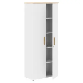Шкаф с дверьми и топом FHC 80.1(Z) Белый премиум/Дуб Гамильтон 802х429х1983 FORTA | Защита-Офис - интернет-магазин сейфов, кресел, металлической и офисной мебели в Казани и Йошкар-Оле