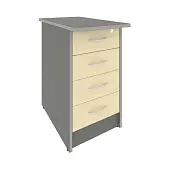 Riva Тумба приставная с фолдингом (4 ящика, с замком) А.ТП-4.2F-S Клен Металлик NEW 412*720*750 | Защита-Офис - интернет-магазин сейфов, кресел, металлической 