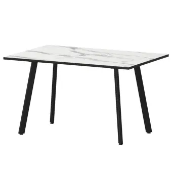 Стол нераздвижной Альфа Альфа 1200 (Н-3815) Мрамор Белый/Черный муар 1200x800x750 Обеденные столы в пластике | Защита-Офис - интернет-магазин сейфов, кресел, металлической и офисной мебели в Казани и Йошкар-Оле