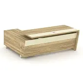 Corner Стол руководителя с тумбой COR.SRT-20 (R) Гикори Песочный/Ваниль/Металл Ваниль 2000*1800*750 | Защита-Офис - интернет-магазин сейфов, кресел, металлической 