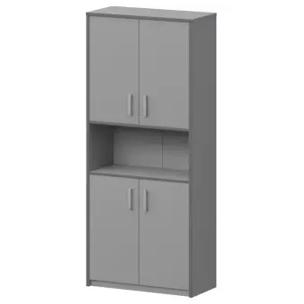 Шкаф с нишей А-312 Серый 770x370x2000 Арго | Защита-Офис - интернет-магазин сейфов, кресел, металлической и офисной мебели в Казани и Йошкар-Оле