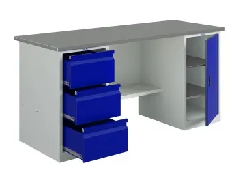 Верстак слесарный Profi (№803) WT180.WD3/WD1.000 | Защита-Офис - интернет-магазин сейфов, кресел, металлической и офисной мебели в Казани и Йошкар-Оле