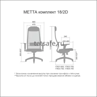Кресло руководителя Metta комплект 18/2D CH | Защита-Офис - интернет-магазин сейфов, кресел, металлической и офисной мебели в Казани и Йошкар-Оле
