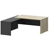 Стол руководителя левый KZP-18L Кронберг/Графит 1800x2000x750 Кортез | Защита-Офис - интернет-магазин сейфов, кресел, металлической 