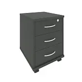 Riva Тумба подкатная 3 ящ. с фолдингом А.ТМ-3F Антрацит 420*450*556 | Защита-Офис - интернет-магазин сейфов, кресел, металлической 