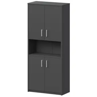 Шкаф с нишей А-312 Антрацит 770x370x2000 Арго | Защита-Офис - интернет-магазин сейфов, кресел, металлической и офисной мебели в Казани и Йошкар-Оле