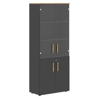 Шкаф комбинированный FHC 80.2(Z) Черный графит/Дуб Гамильтон 802х429х1983 FORTA | Защита-Офис - интернет-магазин сейфов, кресел, металлической и офисной мебели в Казани и Йошкар-Оле