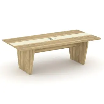 Corner Стол переговорный COR.PRG-24 Гикори Песочный/Ваниль 2400*1200*750 | Защита-Офис - интернет-магазин сейфов, кресел, металлической и офисной мебели в Казани и Йошкар-Оле