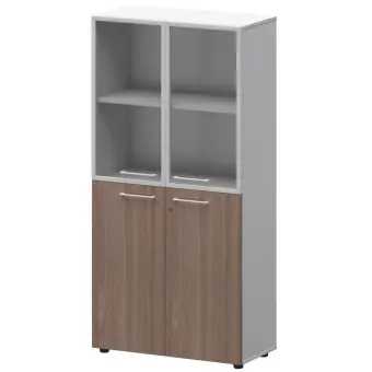 Шкаф высокий комб. СМШ48.28F.28RS(Б) Темный шимо/Белый 792x362x1595 Кортез | Защита-Офис - интернет-магазин сейфов, кресел, металлической и офисной мебели в Казани и Йошкар-Оле