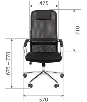 расКресло руководителя Chairman 612 хром | Защита-Офис - интернет-магазин сейфов, кресел, металлической  - фото 1