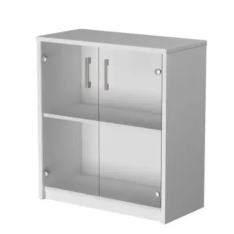 Стеллаж с прозрачным стеклом А-302+А-стл302пр Белый 770x370x850 Арго | Защита-Офис - интернет-магазин сейфов, кресел, металлической и офисной мебели в Казани и Йошкар-Оле
