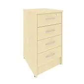 Riva Тумба приставная с фолдингом (4 ящика, с замком) А.ТП-4F-S Клен 412*450*750 | Защита-Офис - интернет-магазин сейфов, кресел, металлической 