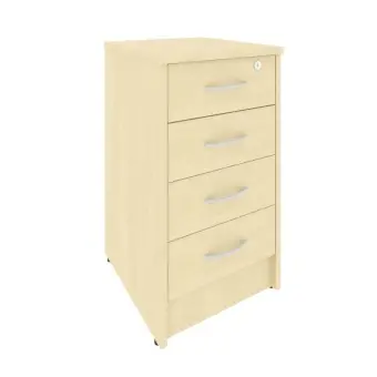 Riva Тумба приставная с фолдингом (4 ящика, с замком) А.ТП-4F-S Клен 412*450*750 | Защита-Офис - интернет-магазин сейфов, кресел, металлической и офисной мебели в Казани и Йошкар-Оле