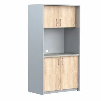Шкаф для посуды SCB 120.2 Дуб Сонома светлый/Металлик 1030х600х2000 | Защита-Офис - интернет-магазин сейфов, кресел, металлической и офисной мебели в Казани и Йошкар-Оле
