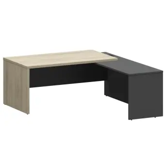 Стол руководителя правый KZP-18R Кронберг/Графит 1800x2000x750 Кортез | Защита-Офис - интернет-магазин сейфов, кресел, металлической и офисной мебели в Казани и Йошкар-Оле