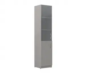 Шкаф колонка комбинированая SR-5U.2(L) серый 386*375*1815 Simple | Защита-Офис - интернет-магазин сейфов, кресел, металлической и офисной мебели в Казани и Йошкар-Оле