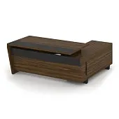 Corner Стол руководителя с тумбой COR.SRT-18 (L) Орех Лоренцо/Графит/Металл Графит 1800*1800*750 | Защита-Офис - интернет-магазин сейфов, кресел, металлической 