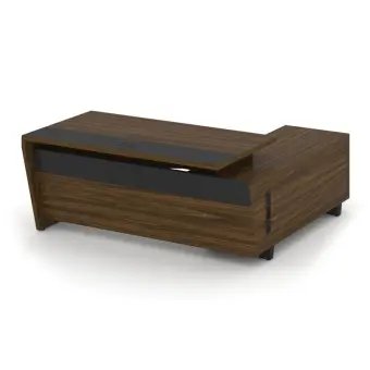 Corner Стол руководителя с тумбой COR.SRT-18 (L) Орех Лоренцо/Графит/Металл Графит 1800*1800*750 | Защита-Офис - интернет-магазин сейфов, кресел, металлической и офисной мебели в Казани и Йошкар-Оле