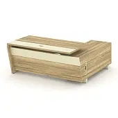 Corner Стол руководителя с тумбой COR.SRT-18 (L) Гикори Песочный/Ваниль/Металл Ваниль 1800*1800*750 | Защита-Офис - интернет-магазин сейфов, кресел, металлической 