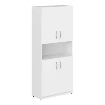 Шкаф с 2-мя комплектами глухих малых дверей SR-5W.4 белый 770*375*1817 Simple | Защита-Офис - интернет-магазин сейфов, кресел, металлической и офисной мебели в Казани и Йошкар-Оле