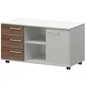 Креденция левая KZT-62L Темный шимо/Белый 1200x568x648 Кортез | Защита-Офис - интернет-магазин сейфов, кресел, металлической 