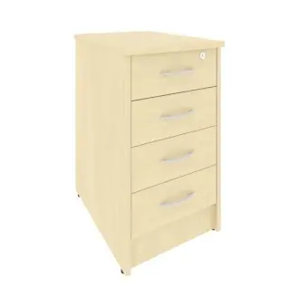Riva Тумба приставная с фолдингом (4 ящика, с замком) А.ТП-4.1F-S Клен 412*600*750 | Защита-Офис - интернет-магазин сейфов, кресел, металлической и офисной мебели в Казани и Йошкар-Оле