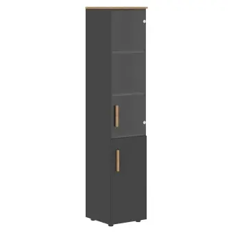 Шкаф колонка комбинированая (R) с топом FHC 40.2(R) Черный графит/Дуб Гамильтон 404х429х1983 FORTA | Защита-Офис - интернет-магазин сейфов, кресел, металлической и офисной мебели в Казани и Йошкар-Оле