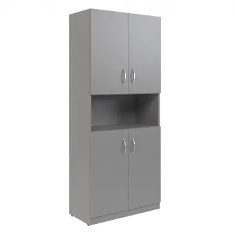 Шкаф с 2-мя комплектами глухих малых дверей SR-5W.4 серый 770*375*1815 Simple | Защита-Офис - интернет-магазин сейфов, кресел, металлической и офисной мебели в Казани и Йошкар-Оле