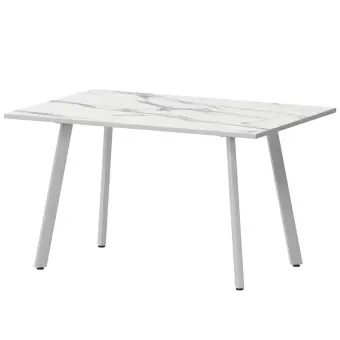 Стол нераздвижной Альфа Альфа 1200 (Н-3815) Мрамор Белый/Белый муар 1200x800x750 Обеденные столы в пластике | Защита-Офис - интернет-магазин сейфов, кресел, металлической и офисной мебели в Казани и Йошкар-Оле
