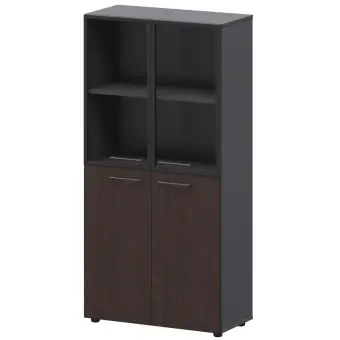 Шкаф высокий комб. СМШ48.28F.28RS Дуб венге/Графит 792x380x1595 Кортез | Защита-Офис - интернет-магазин сейфов, кресел, металлической и офисной мебели в Казани и Йошкар-Оле